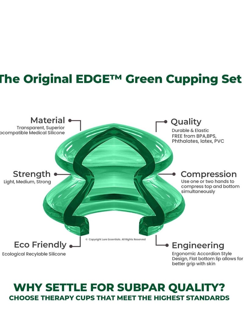 Cupping Therapy Sets Silicone Professional Studio and Home Use Set, Stronger Suction Best for Myofascial Massage, Muscle, Nerve, Joint Pain Relief, Chinese