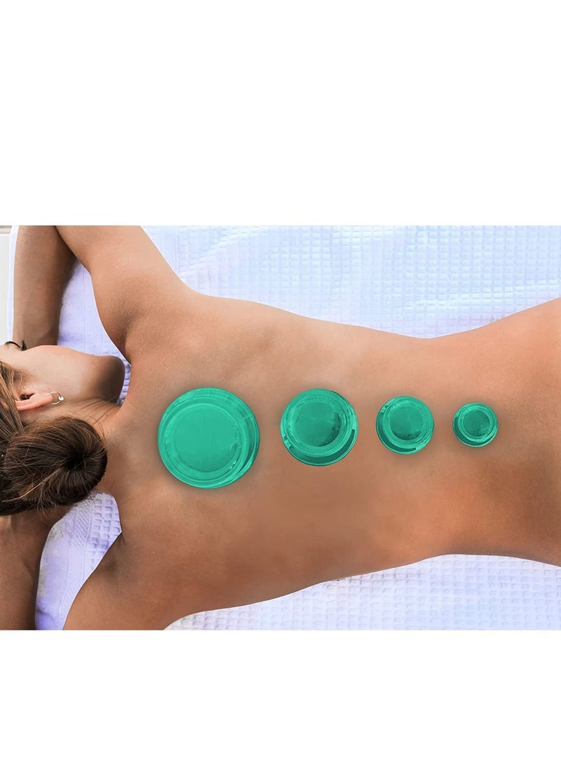 Cupping Therapy Sets Silicone Professional Studio and Home Use Set, Stronger Suction Best for Myofascial Massage, Muscle, Nerve, Joint Pain Relief, Chinese