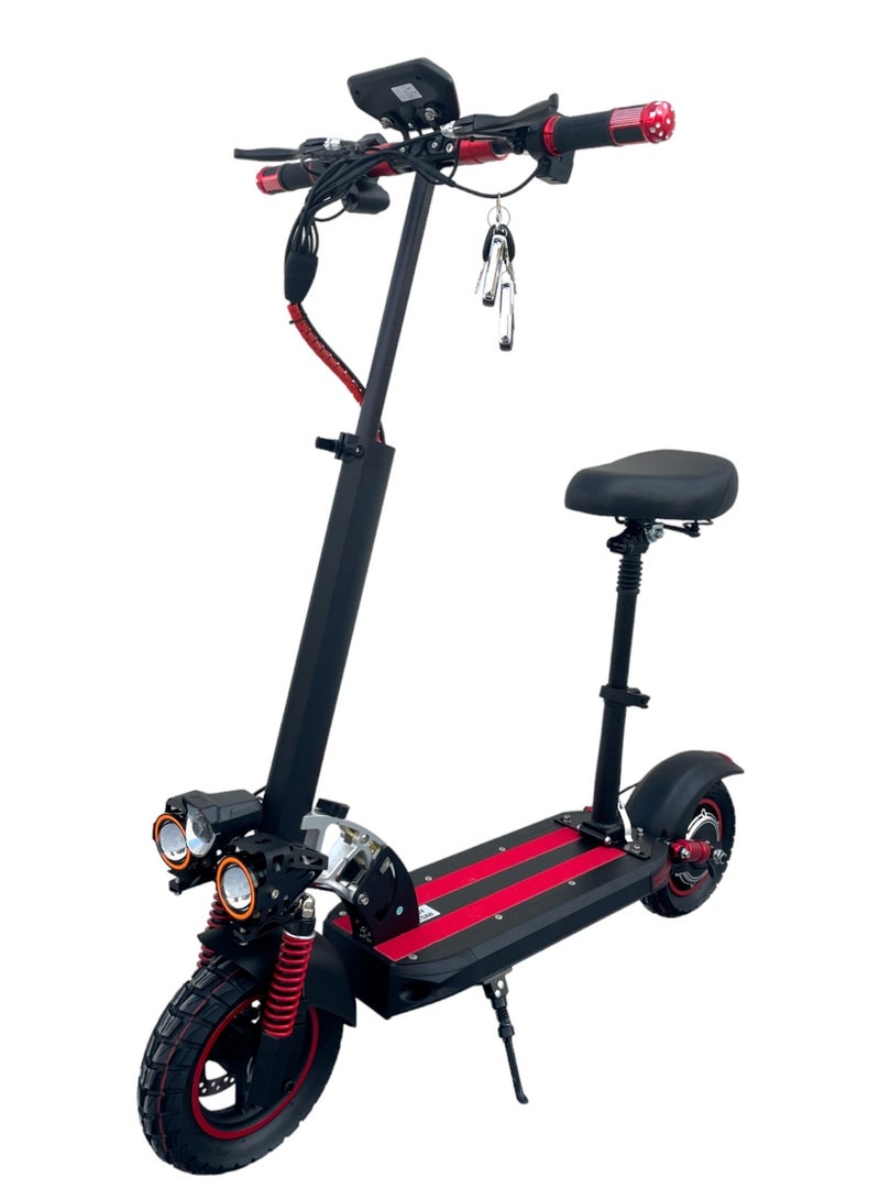 CHENXIAN E10 Electric Scooter – 1000W Motor, 48V 10Ah Battery, 55 Km/h Max Speed, 35–45 Km Range, 4-Way Suspension, LED Lights & Digital Display