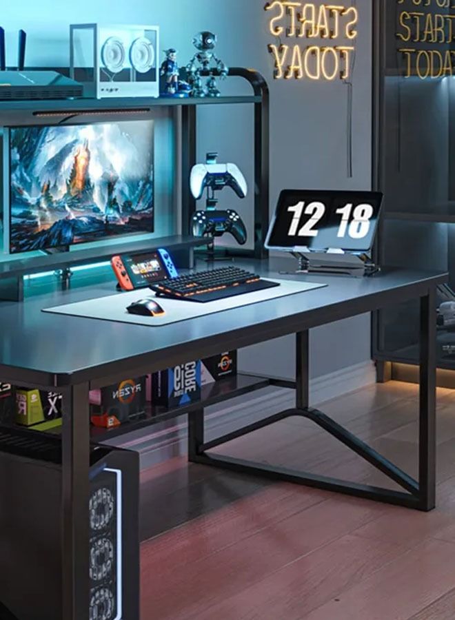 Multifunctional Computer Table And Office Desk With Single Layer Book Shelf 120cm