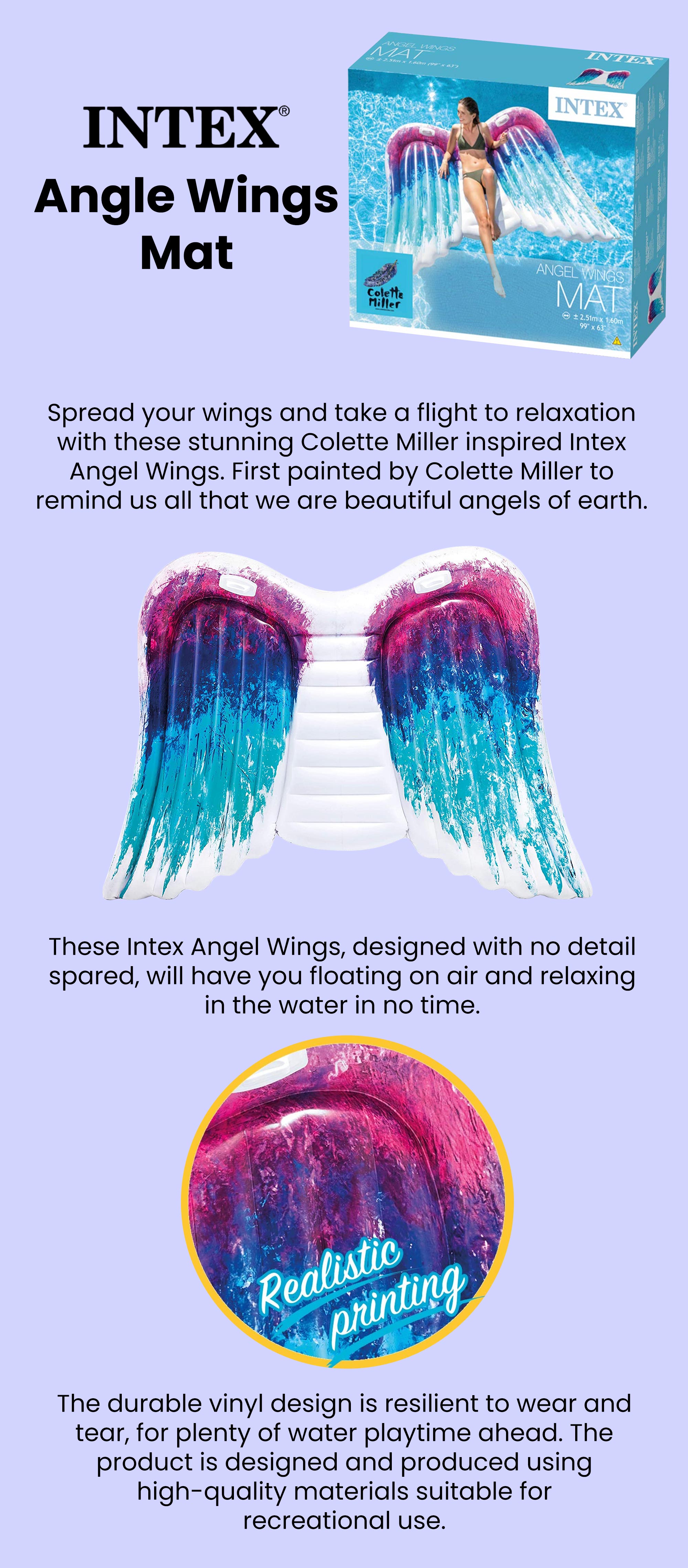 Angel Wings Mat With Handles 251x160x10cm