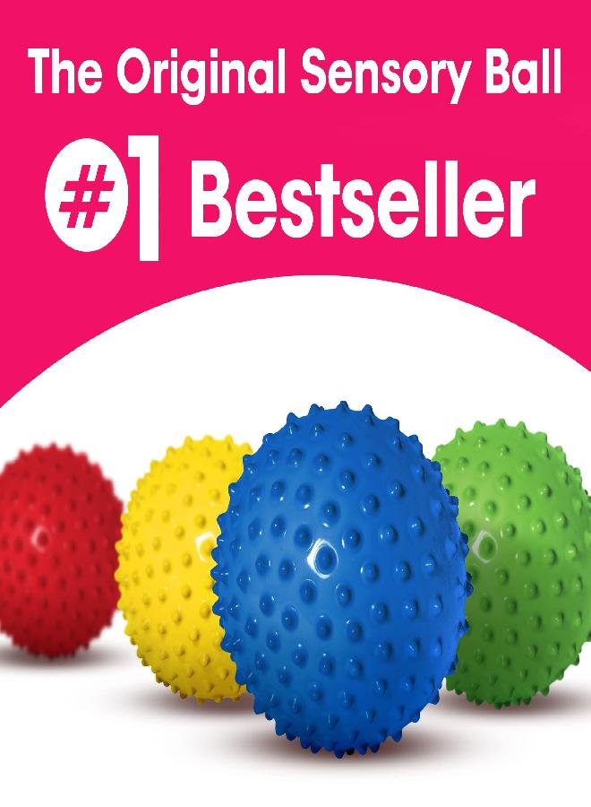 Edushape The Original Sensory Ball for Baby - 7” Solid Primary Color Baby Ball That Helps Enhance Gross Motor Skills for Kids Aged 6 Months & Up - Pack of 1 Vibrant and Unique Toddler Ball for Baby