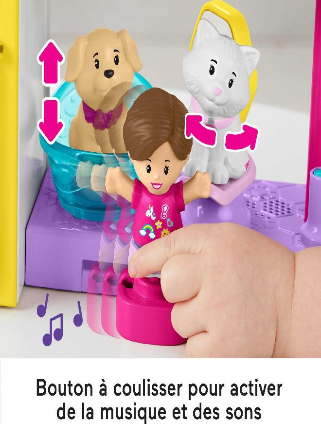 Fisher-Price Little People Barbie Toddler Playset Play and Care Pet Spa with Music Sounds & 4 Pieces for Ages 18+ Months