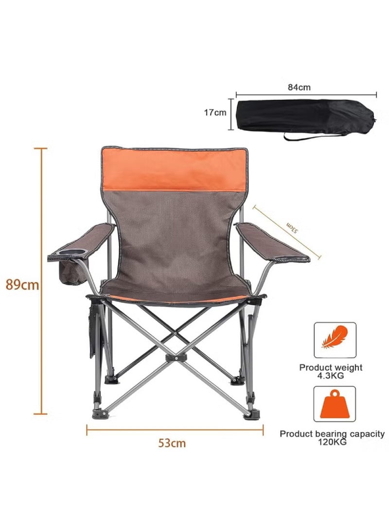 Camping Chairs Portable Folding Chair, Fully Padded Beach Lounge Chair, Adjustable Back Slope Outdoor Chair with Head Pillow,Lawn Chair for Camping Fishing Backyard Travel