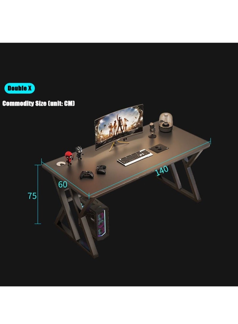 Gaming Desk,55 Inch PC Computer Desk, Home Office Desk Table Gamer Workstation, Simple Game Table, Black