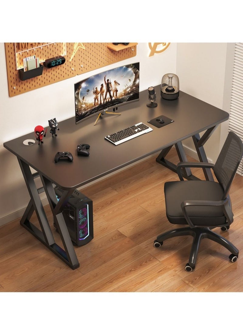 Gaming Desk,55 Inch PC Computer Desk, Home Office Desk Table Gamer Workstation, Simple Game Table, Black