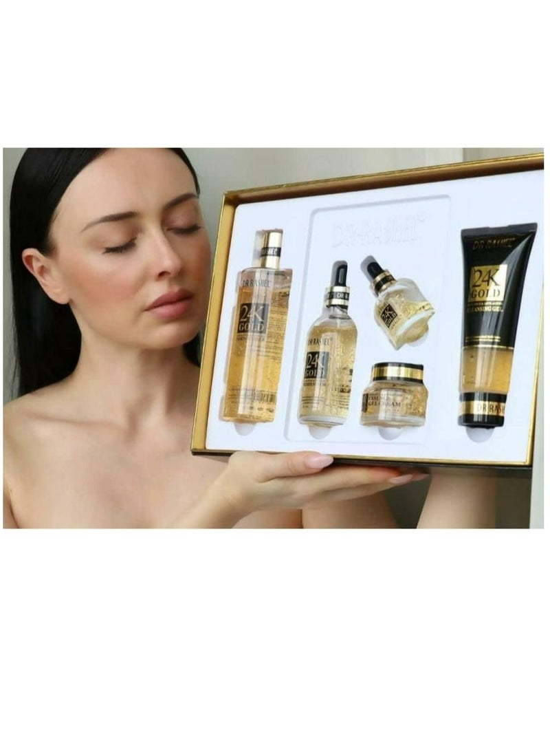 24K Gold Radiance And Anti-Aging Skin Care 5 Piece Set