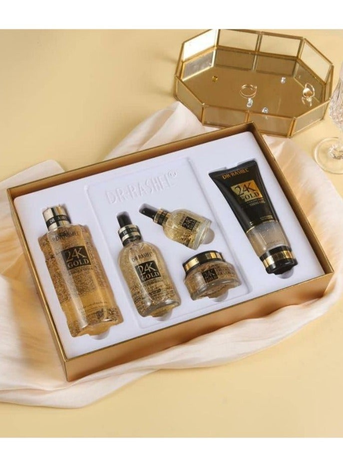 24K Gold Radiance And Anti-Aging Skin Care 5 Piece Set