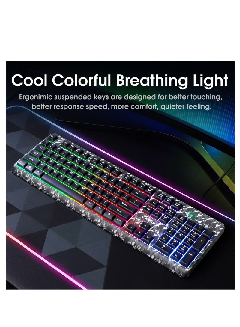 Onikuma TZ3002 3-in-1 RGB Wired Keyboard/ Mouse/ Headset Gaming Combo (Camo Grey)