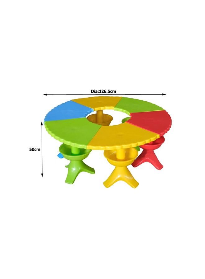 Kindergarten Furniture Assembled Indoor Scallop Children Kids Interesting Plastic Table