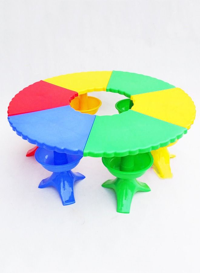 Kindergarten Furniture Assembled Indoor Scallop Children Kids Interesting Plastic Table