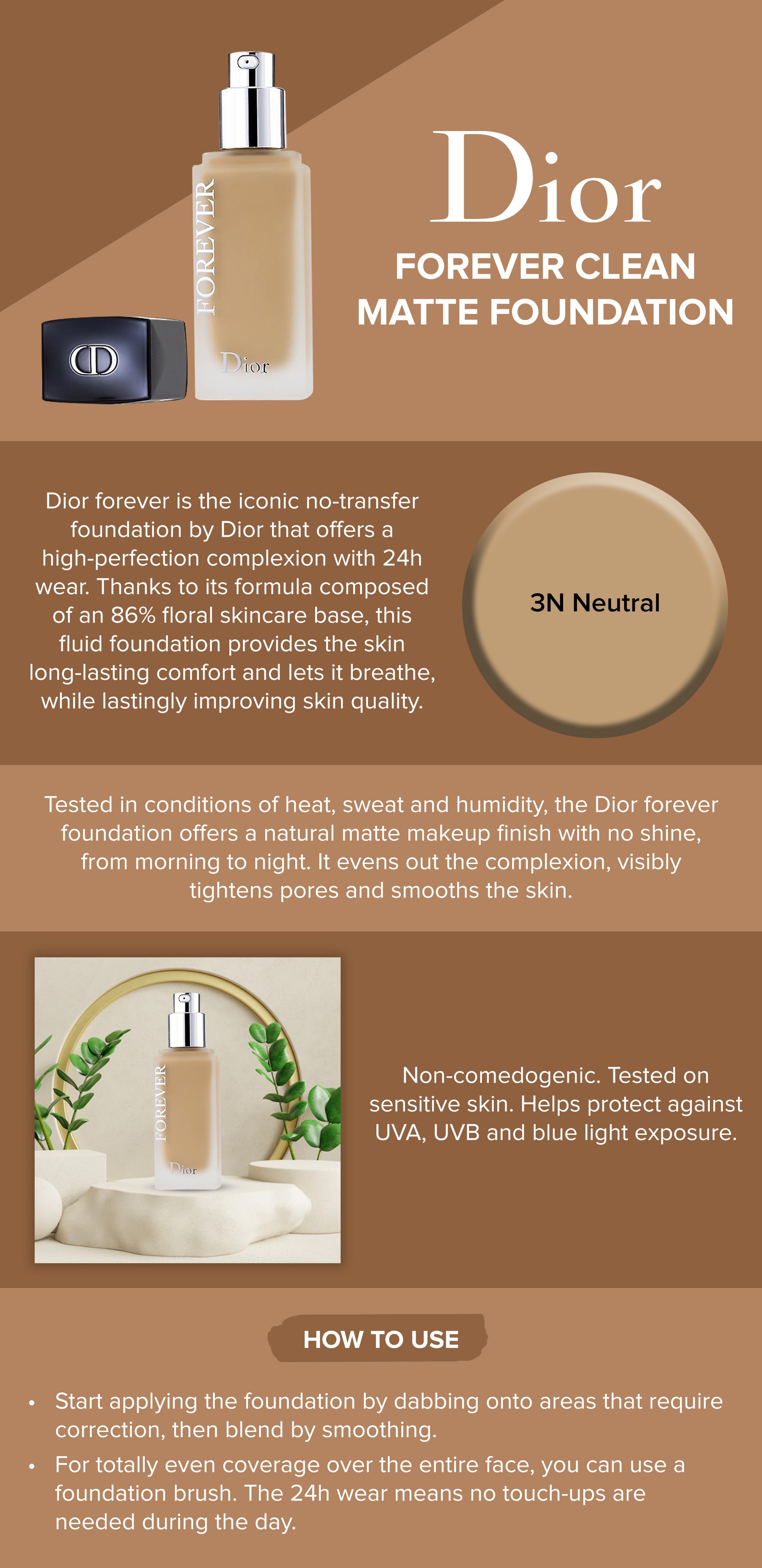 Forever 24H Wear High Perfection Foundation SPF 35 3N Neutral