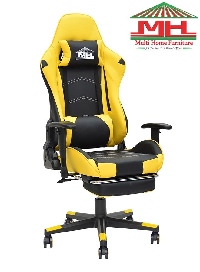 Modern design Best Executive Gaming Chair For Video Gaming Chair For Pc With Fully Reclining Back And Head Rest And Footrest For ADULTS (FR33-YELLOW/BLACK )