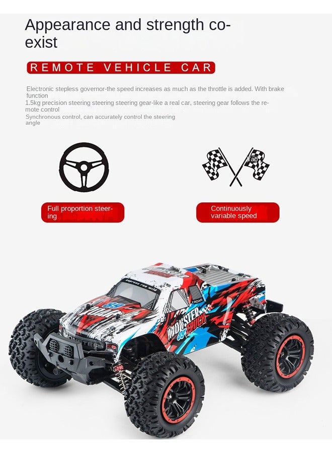 1:12 Scale All Terrain RC Car ,70 KPH High Speed 4WD Electric Vehicle With 2.4 GHz Remote Control, 4x4 Waterproof Off-road Truck With One Rechargeable Batteries