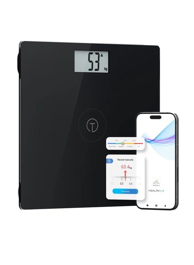 T Electronics Smart Digital Scale for Body Weight up to 200 Kg + New Baby Mode - Essential for Weight Loss (Black)