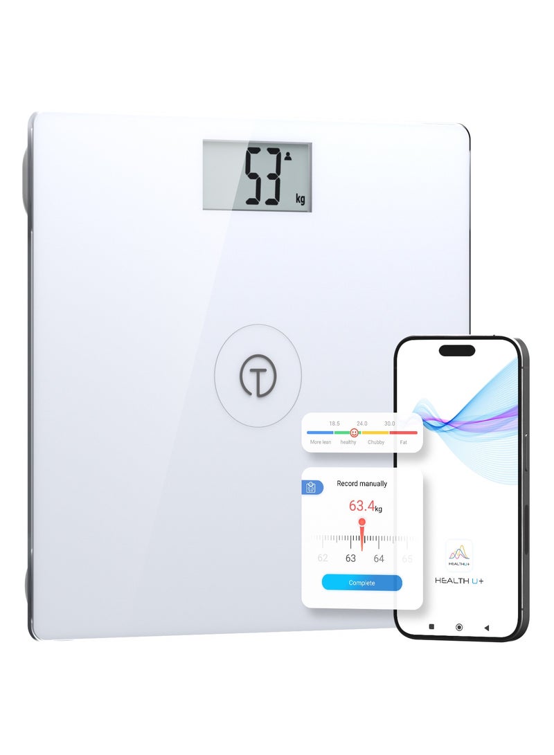 T Electronics Smart Digital Scale for Body Weight up to 200 Kg + New Baby Mode - Essential for Weight Loss - White