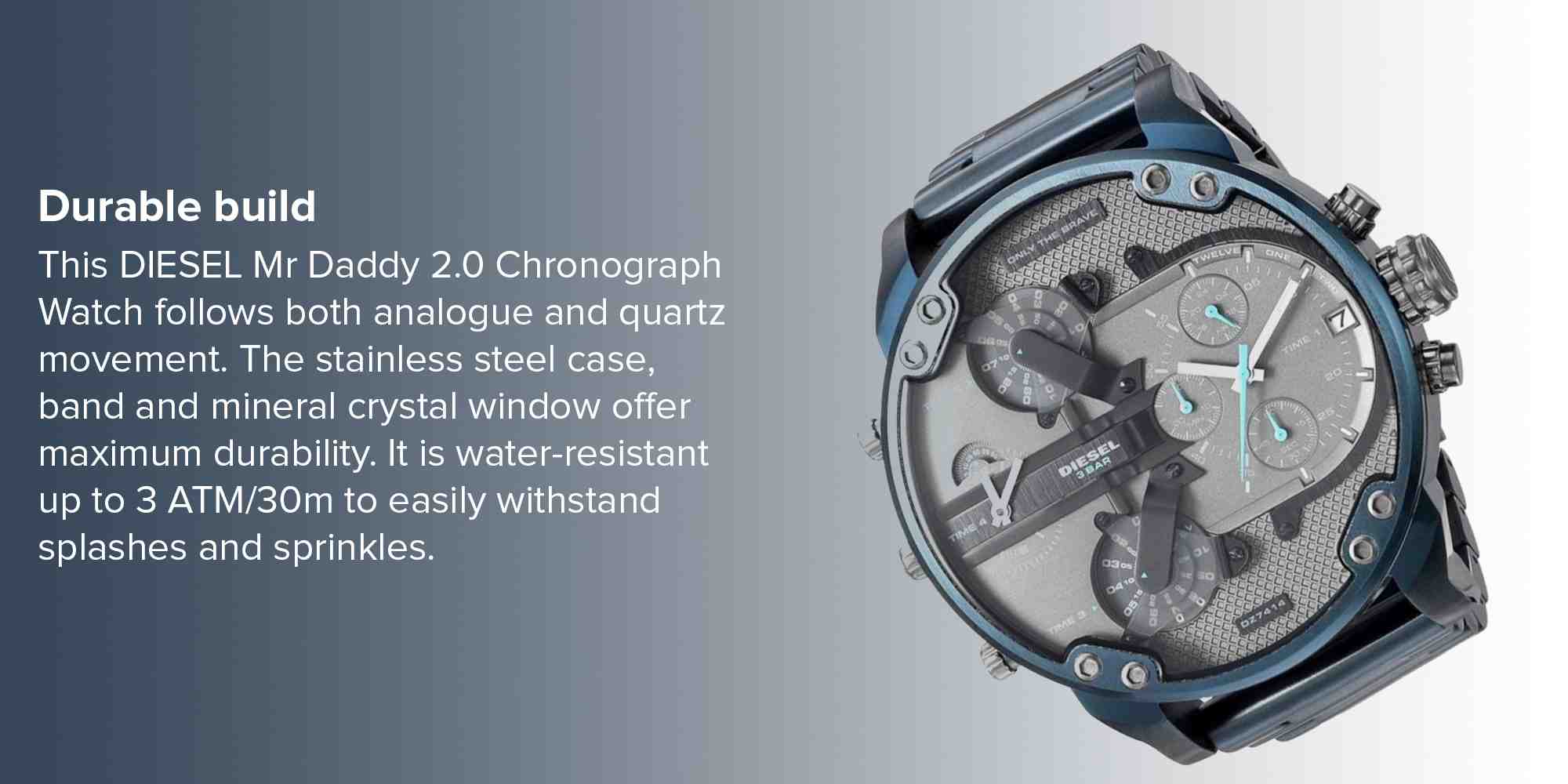Men's Stainless Steel Chronograph Watch DZ7414