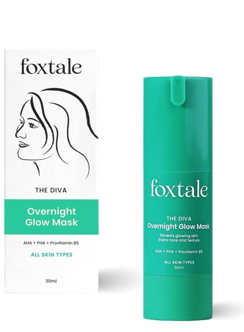 2 % overnight the glow mask with AHA, PHA and Provitamin B5 | 30 seconds the face for a salon like brightness For soft soft skin, soft Men and women 30 ml