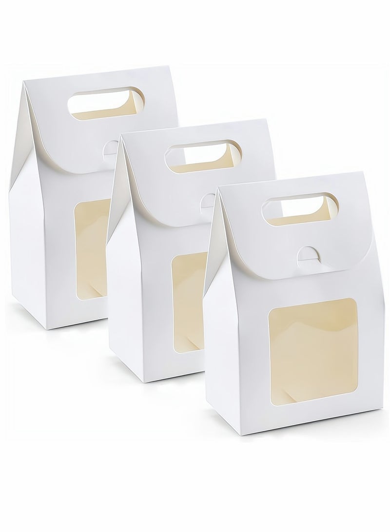 Bakery Bags, Kraft Paper Bags Cookie Coffee Bags Gift Wrappers Holiday Party for Bakery Cookies Candies Dessert Chocolate Sandwich Lunch Bags with Window, 25 Pcs