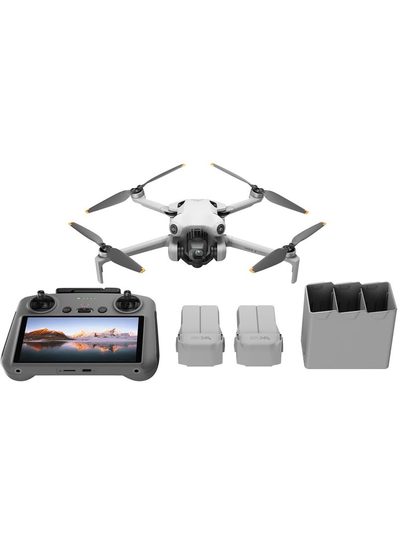 Mini 4 Pro Fly More Combo (RC 2), Folding Mini-Drone 4K HDR Camera, Under 0.549 lbs/249 g, 34-Min Flight Time, 2 Extra Batteries, MOIAT Certified - UAE Version