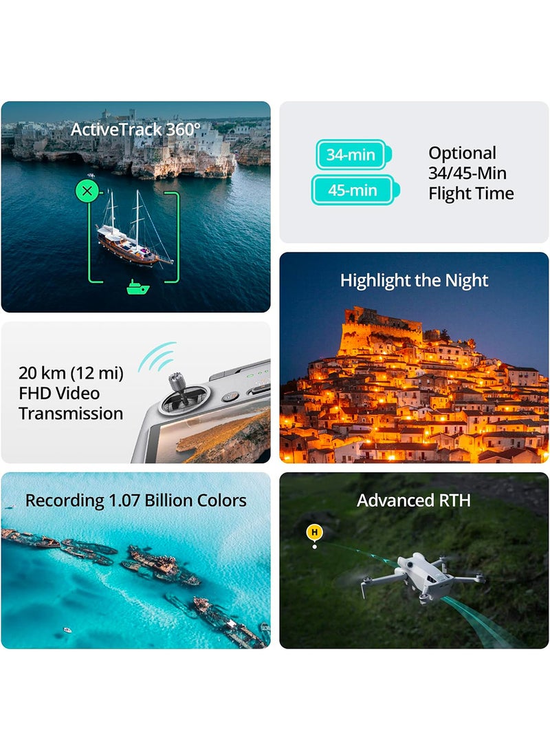 Mini 4 Pro Fly More Combo (RC 2), Folding Mini-Drone 4K HDR Camera, Under 0.549 lbs/249 g, 34-Min Flight Time, 2 Extra Batteries, MOIAT Certified - UAE Version