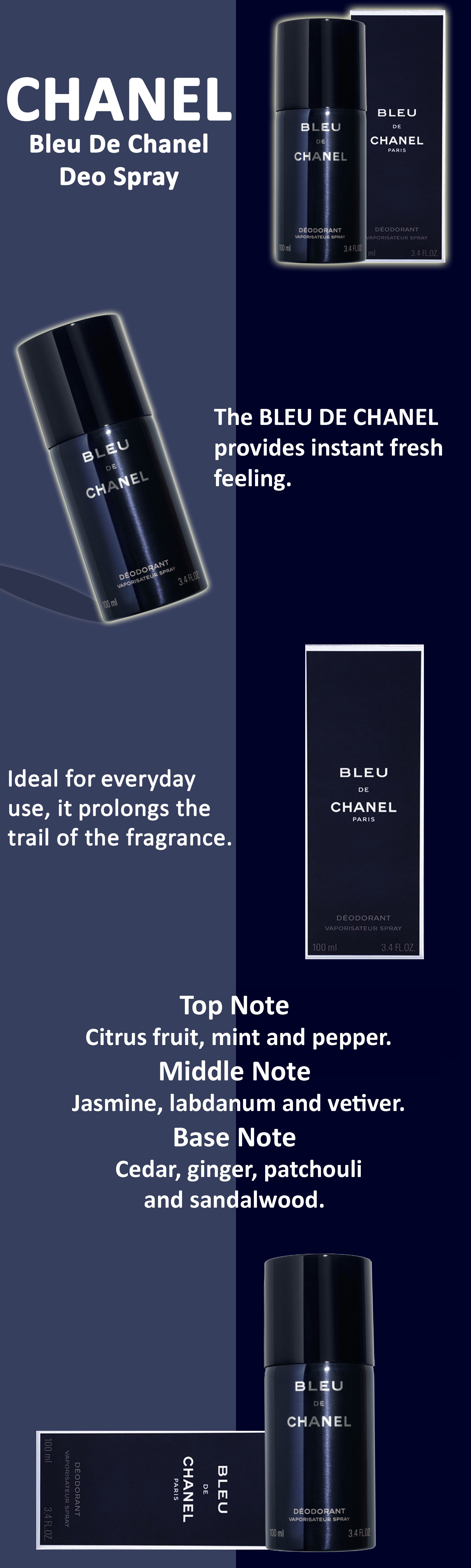 Bleu De Chanel Deo Spray 100ml