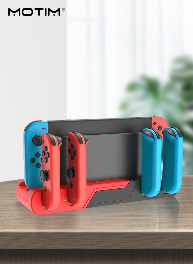 Charging Dock Compatible with Nintendo Switch & Switch OLED Model Joy Con, Switch Controller Charger Dock Station for Joy Con Charges up to 4pcs, Switch Storage and Organizer for Game Card