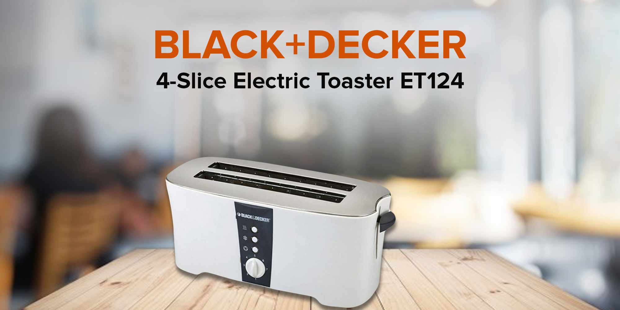 4-Slice Electric Toaster 1350 W ET124 White/Black/Silver