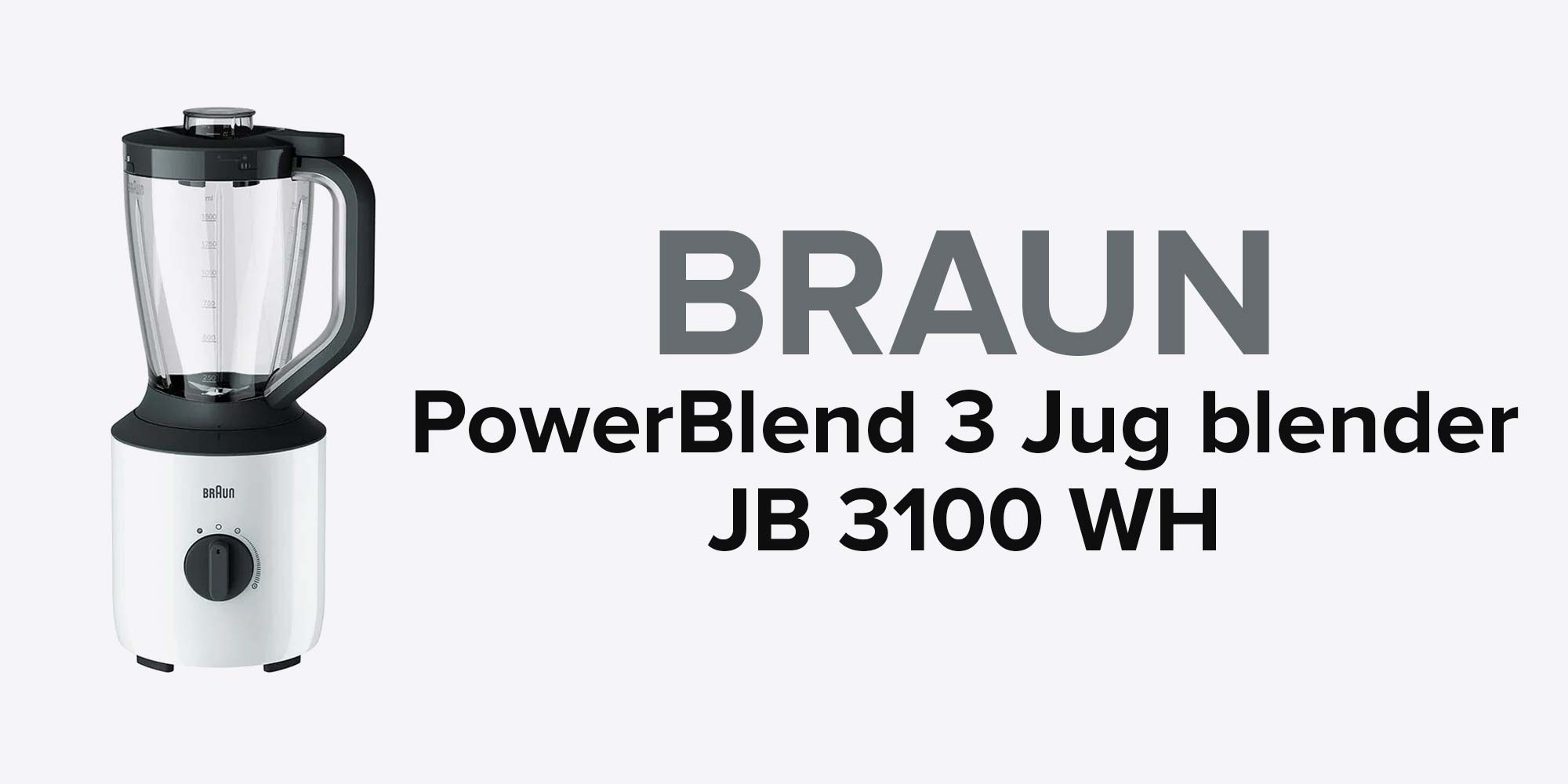 Power Blender, Variable Speeds, Pulse function, Dishwasher Safe 2 L 800 W JB3100WH White/Black/Clear