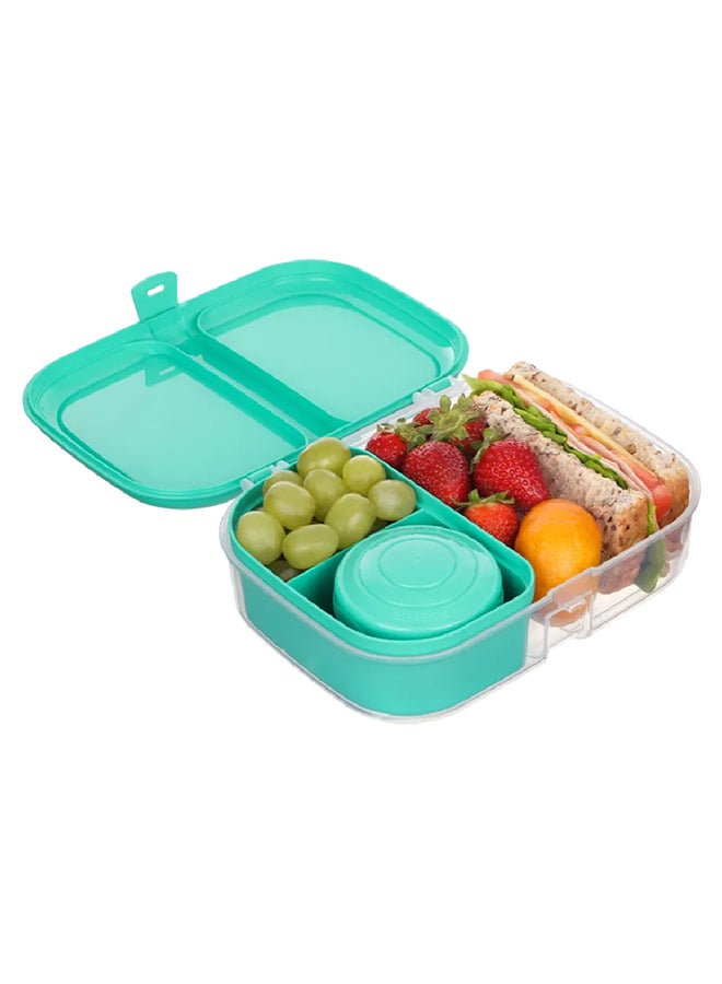 Sistema Teal Ribbon To Go Lunch Box : Portable Meal Container, Food Storage Solution, Lunchbox with Ribbon Design, Convenient Lunch Box - 1.1L