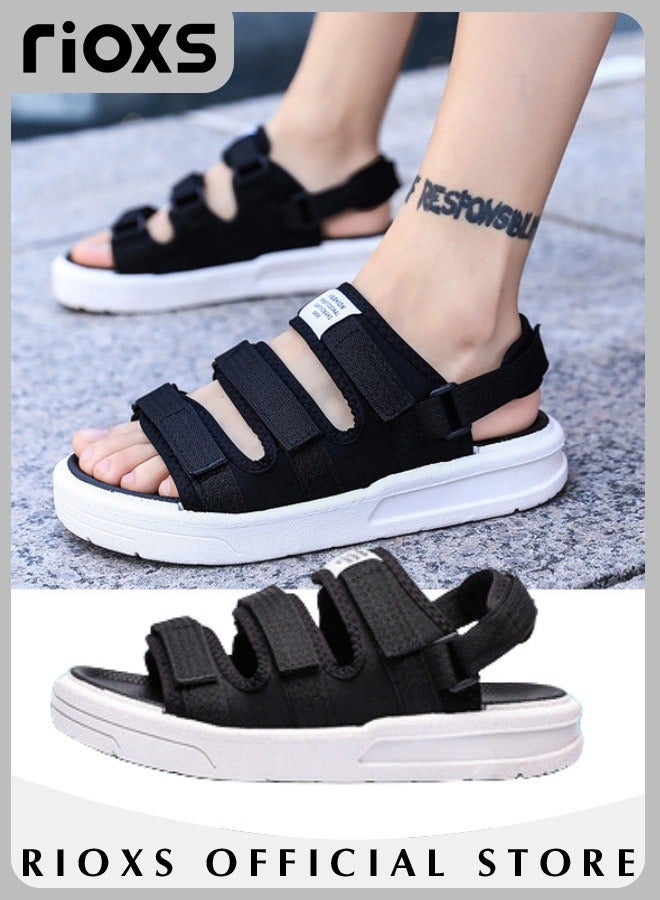 Men's Casual Open Toe Sandals,Water Sandal,Non Slip Beach Sandals,Breathable Sneakers,Pool Slide Adjustable Flat Shoes With Back-Strap