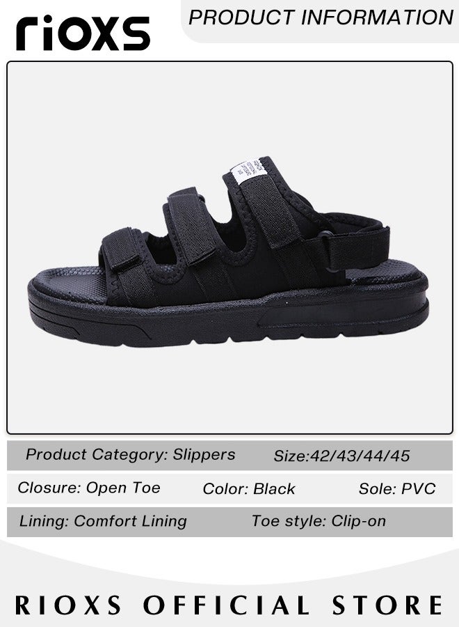 Men's Casual Open Toe Sandals,Water Sandal,Non Slip Beach Sandals,Breathable Sneakers,Pool Slide Adjustable Flat Shoes With Back-Strap