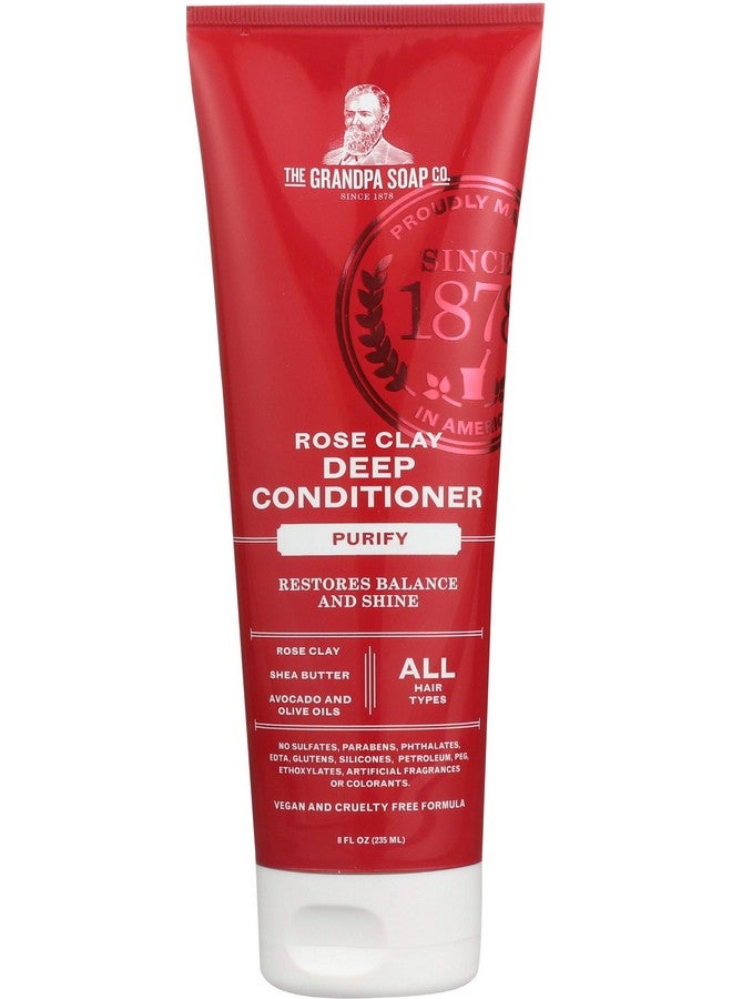 Rose Clay Deep Conditioner By The Grandpa Soap Company ; Unisex ; Rose Clay Shea Butter & Avocado And Olive Oils ; All Hair Types ; ; Clean Shampoo ;Vegan & Sulfatefree ; 8 Fl. Oz. Tube