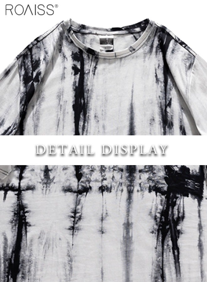 Tie Dye Tee Mens Fashion Casual Basic Short Sleeve Henley T-Shirts