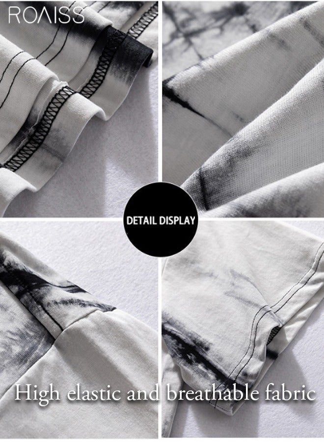 Tie Dye Tee Mens Fashion Casual Basic Short Sleeve Henley T-Shirts