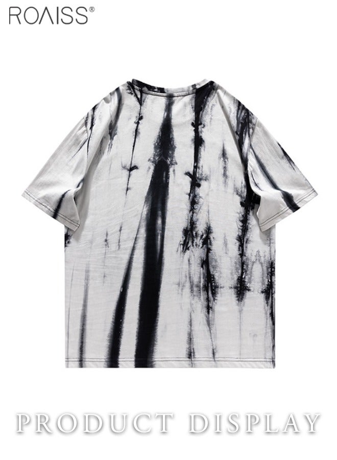 Tie Dye Tee Mens Fashion Casual Basic Short Sleeve Henley T-Shirts