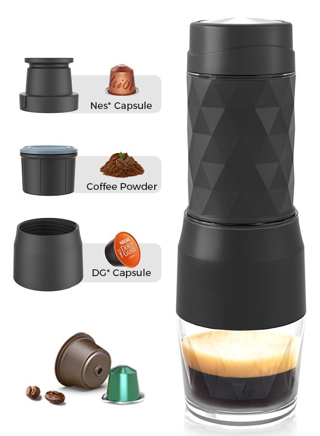 New Manual Portable Espresso Machine For Coffee Brew And Milk Foamer 120ML Black