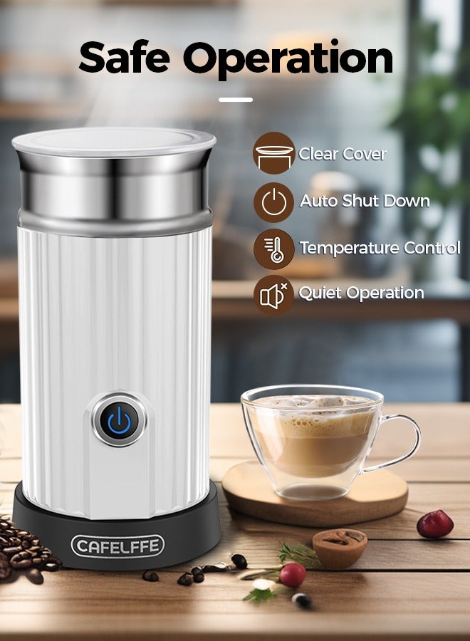 Milk Frother 4 In 1 Electric Milk Steamer Automatic Hot And Cold Milk Foam Machine For Latte Cappuccino And Macchiato 550W 230ML White