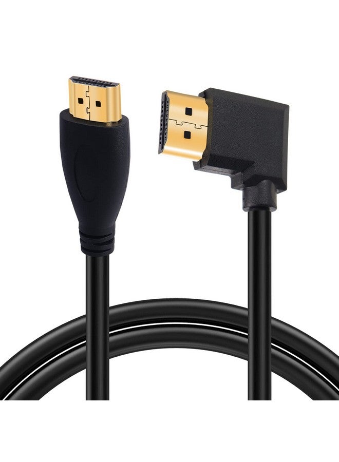 4K Hdmi Cable 1.490 Degrees Angle Hdmi Male To Male Cable 4K@30Hzgoldplated Connectorsupport Arc 3D Ethernetfor Hd Tv Lactop Pcprojectorblack(1M 3.2Ft) (Black Straight To Left)