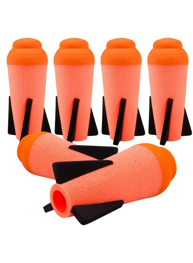 6 Pack Mega Missile Refill With Carrying Strap Toy Rocket Launcher Ammo For Nerf Nstrike Elite Series （Orange）