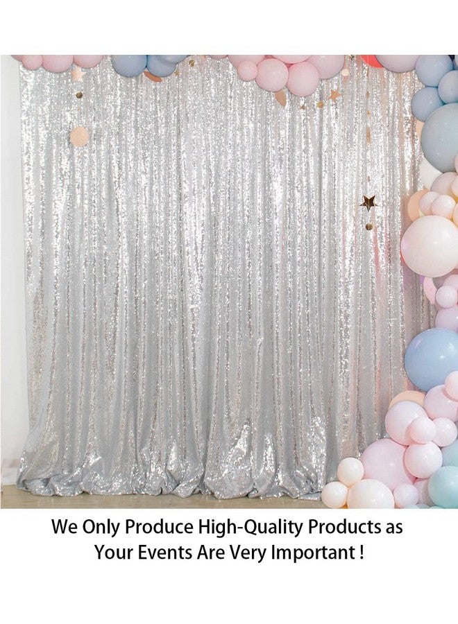 Sequin Curtainbackdrop5Ftx10Ftsilversequin Fabric Photo Booth Backdrop