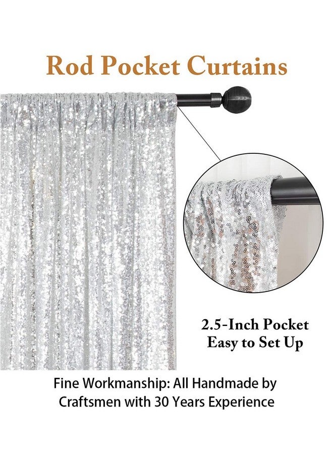 Sequin Curtainbackdrop5Ftx10Ftsilversequin Fabric Photo Booth Backdrop