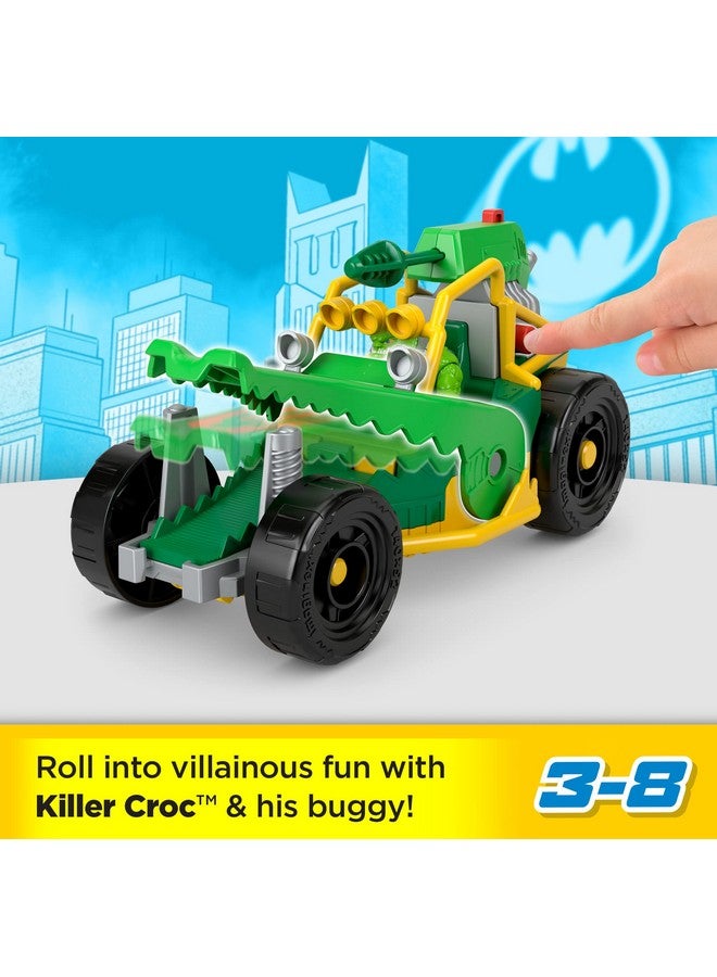 Imaginext Dc Super Friends Killer Croc Figure & Buggy Toy Car With Projectile Launcher For Preschool Pretend Play Ages 3+ Years