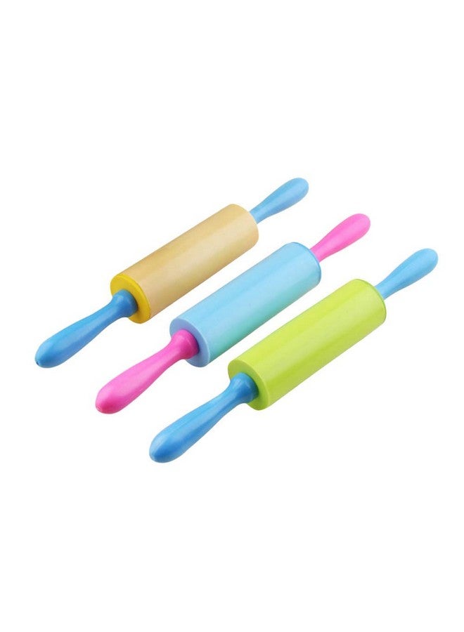 Children Rolling Pin Plastic Clay Diy Dough Tools Kit Extruder Tools 3Pcs (Random Color)