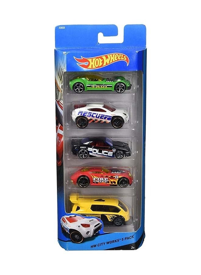 Basic Car Pack Of 5 Assorted Designs & Colors Diecast 1:64 Scale Metal Cars Starter Collection