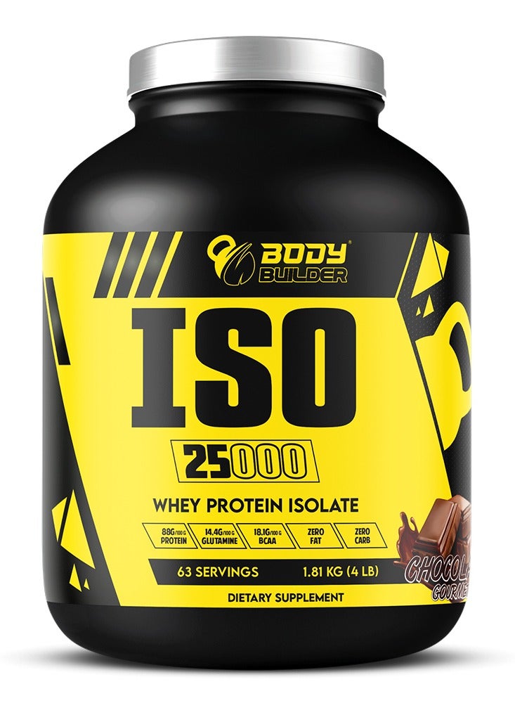 ISO 25000, Whey Protein Isolate, Zero Fat and Zero Carb, Gourmet Chocolate Flavor, 4 Lbs