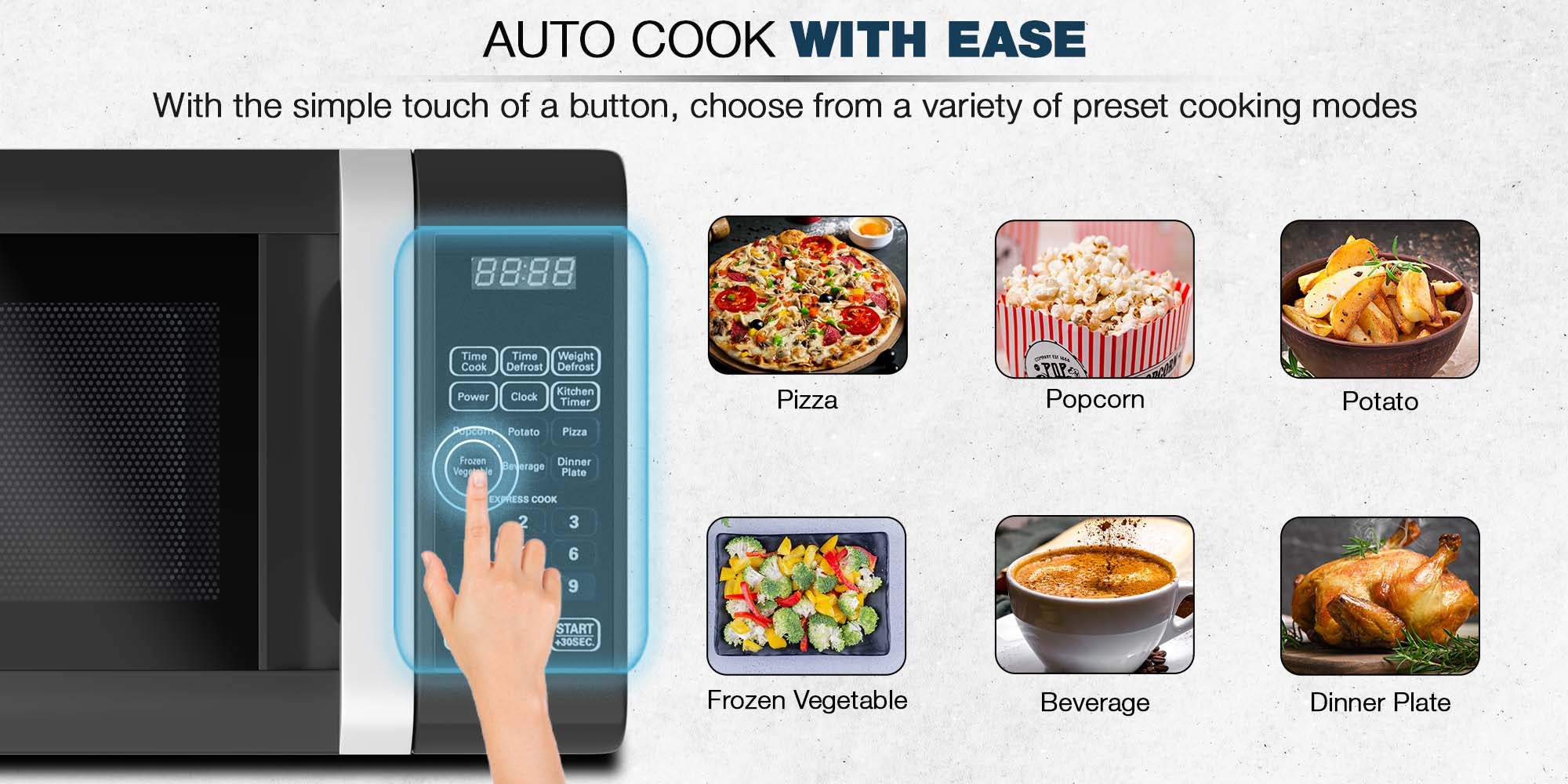 Microwave Oven, Digital Touch Control, Child Safety-Lock, 10/11 Power Levels And 6 Auto Menus, Cooking End Signal, Touch Control Panel, Convenient Pull Hand Door 20 L 700 W NM02010DBX Black