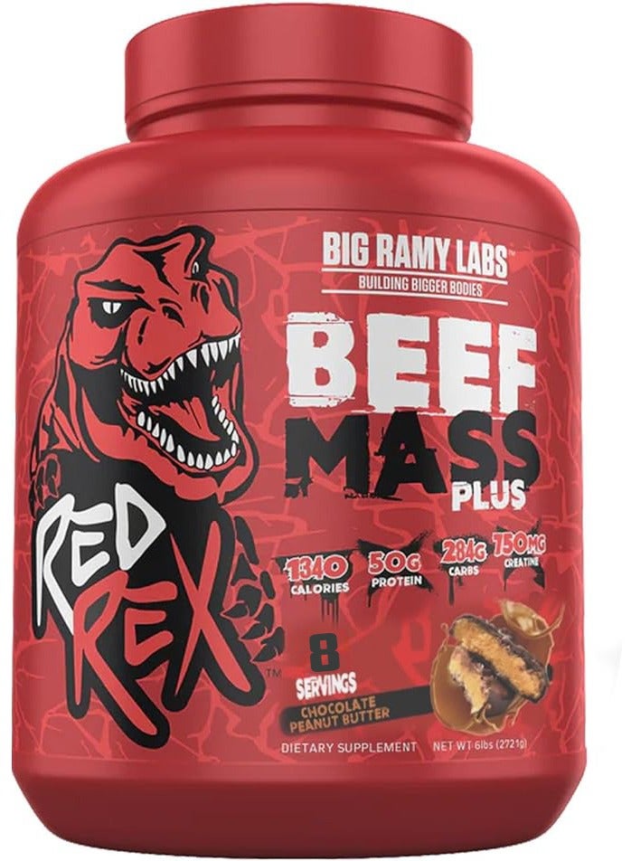 Big Ramy Labs Red Rex Beef Mass Plus, Chocolate Peanut Butter Flavor, 6 LB