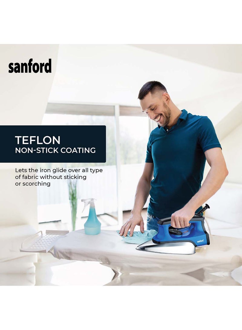 Dry Iron with Teflon Coated Non stick Soleplate,Adjustable Temperature Dial, Overheating Protection, 2 yrs Warranty 1.67 kg 1300 W SF30DI Blue