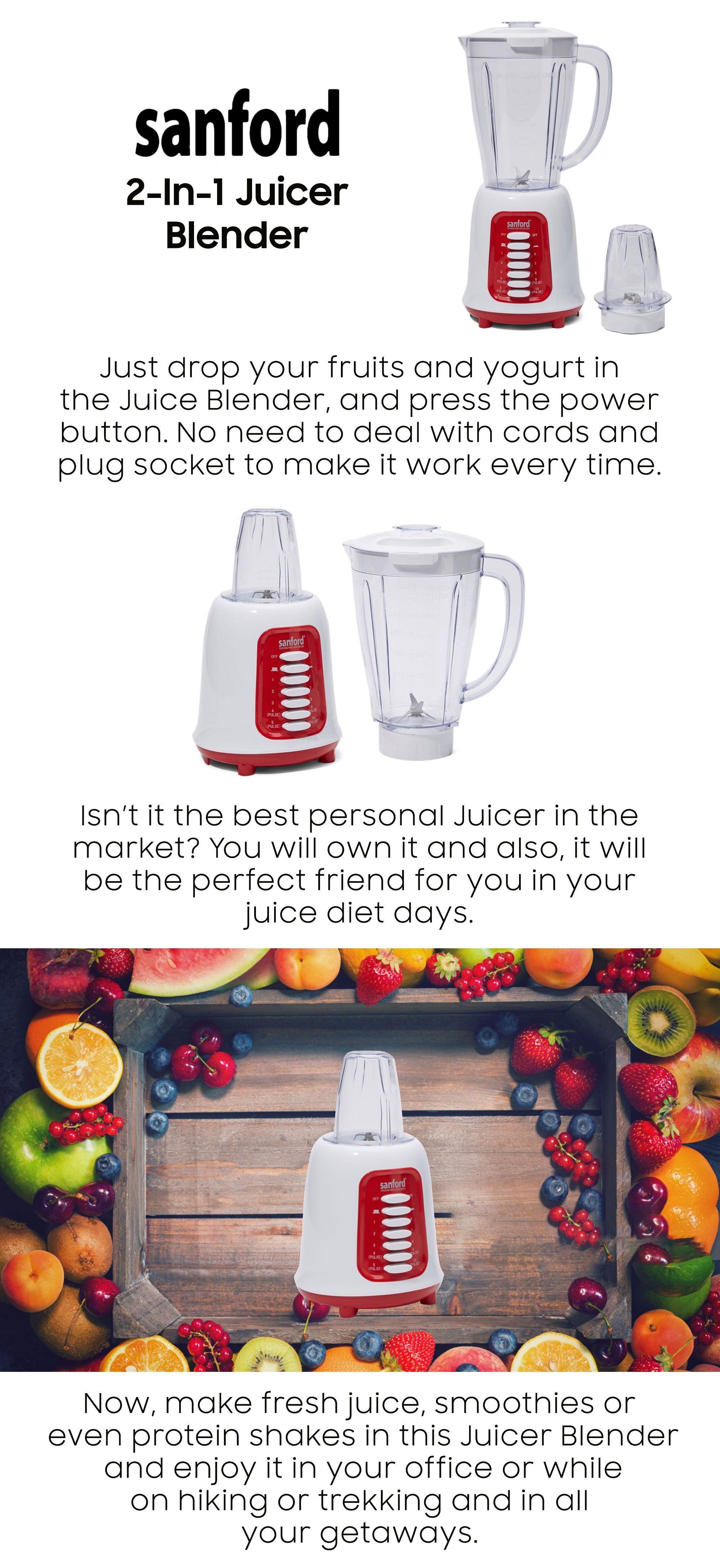 2 In 1 Blender 1.5 L 400 W SF6820BR BS Multicolour